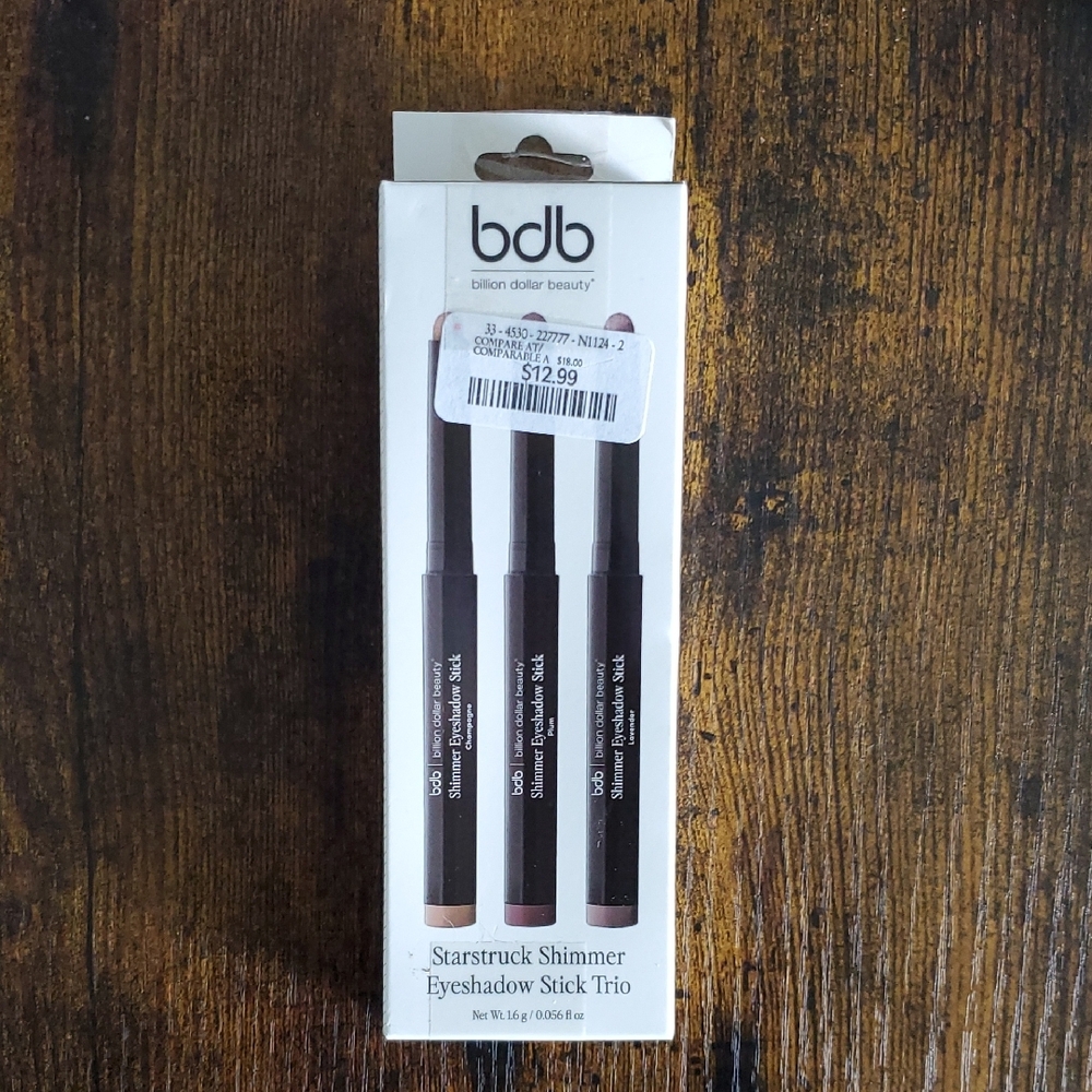 Billion Dollar Beauty Starstruck Shimmer Eyeshadow Stick Trio BNIP